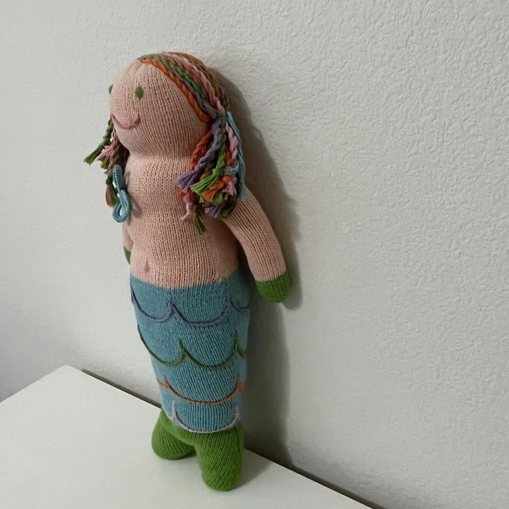 Blabla Kids Regular Mermaid Doll Hand Knitted Plush Blue Tail 18